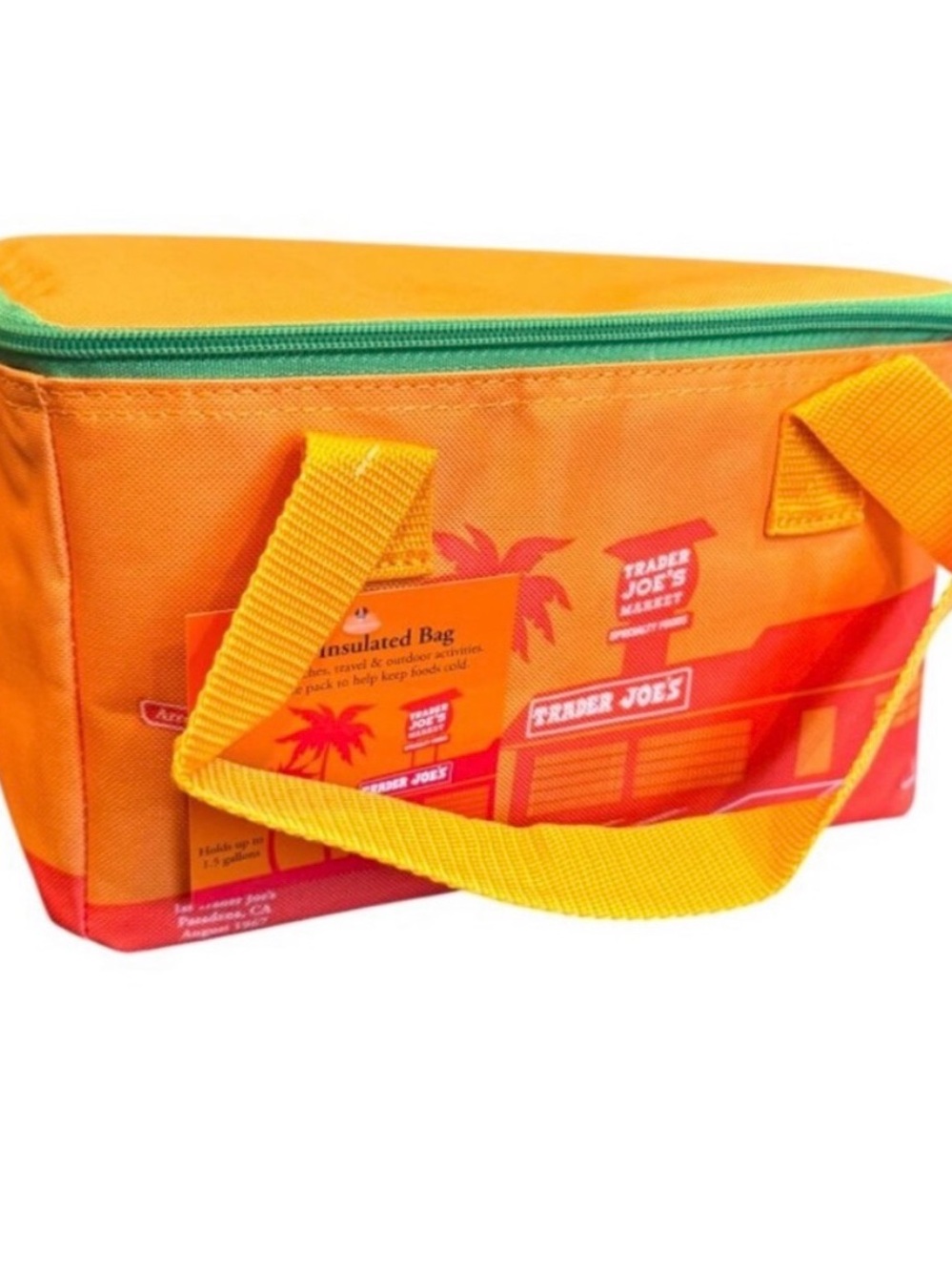 Trader Joe's Orange Insulated Cooler Tote Bag